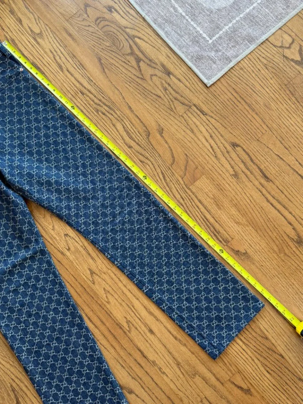 Gucci GG Monogram Denim Jeans Straight Leg Size 34